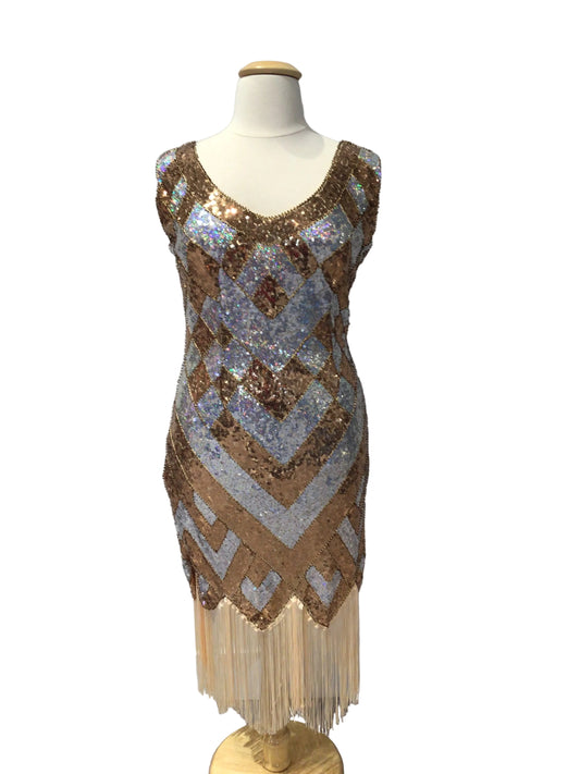 Gold and Silver Flapper Dress