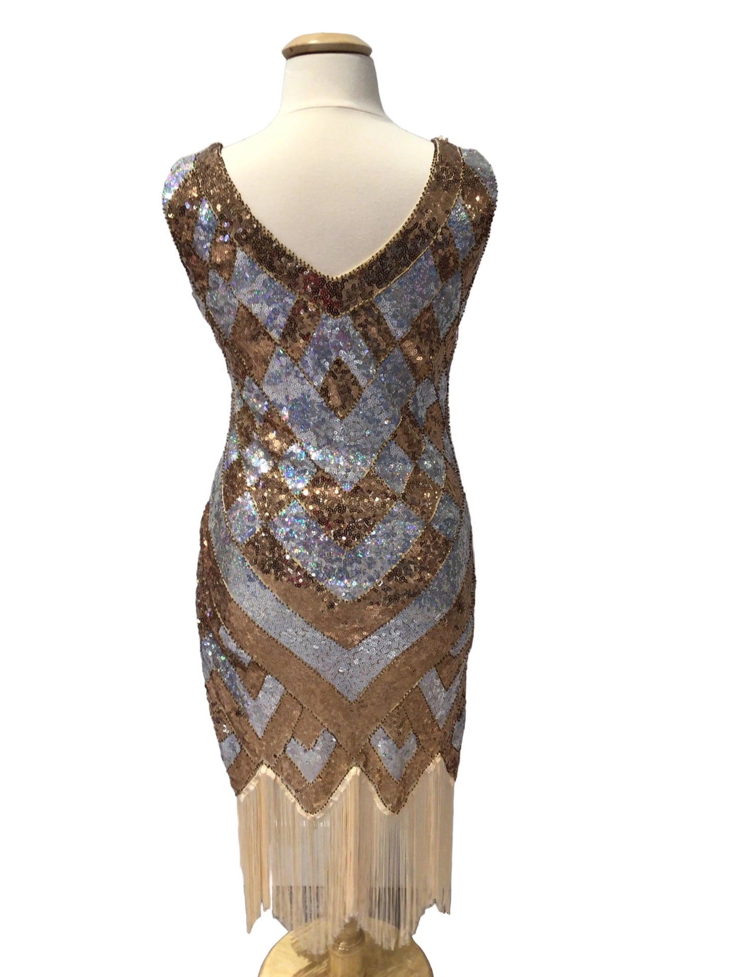 Gold and Silver Flapper Dress