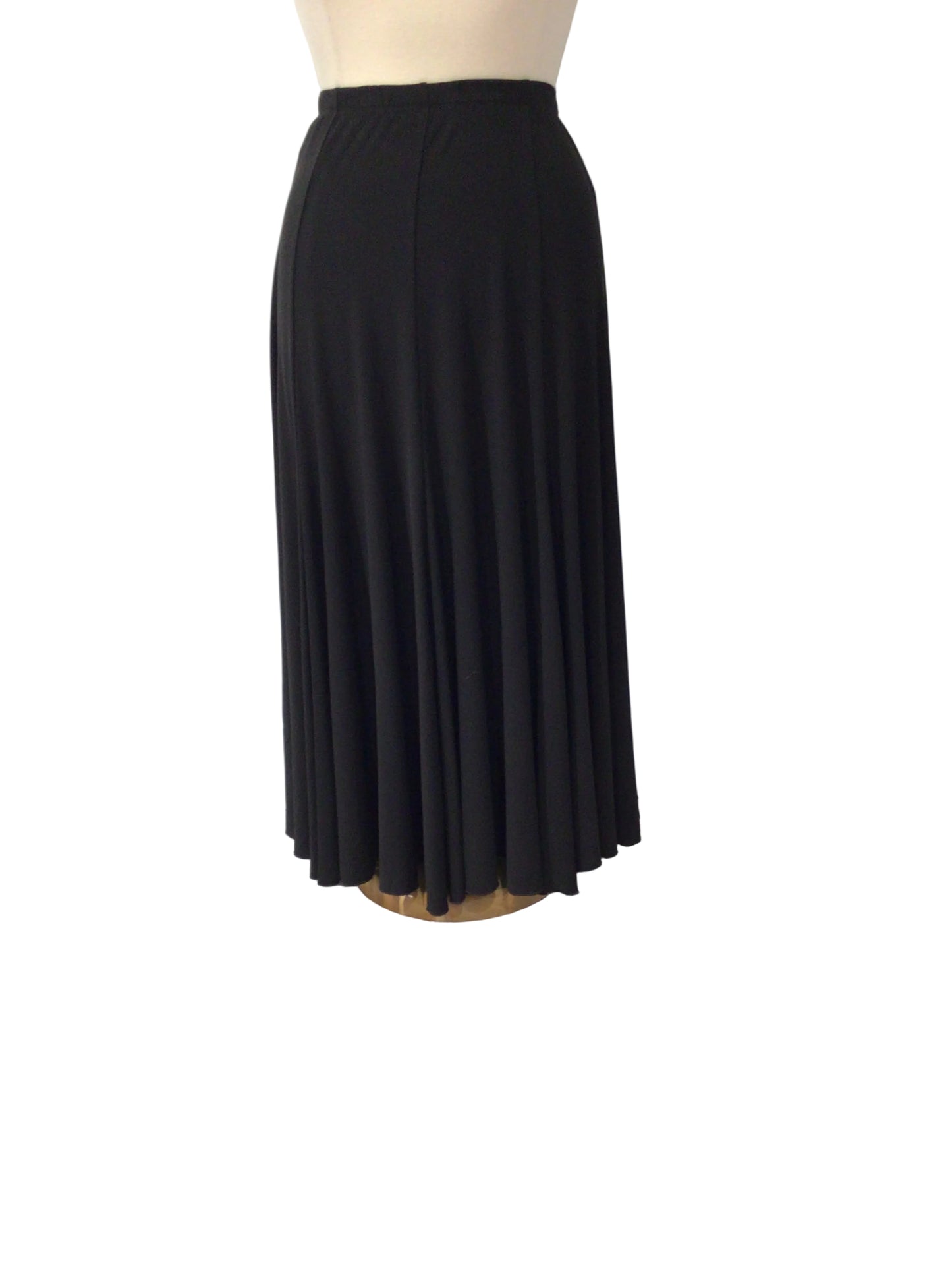 Long Black Lycra Circle Skirt