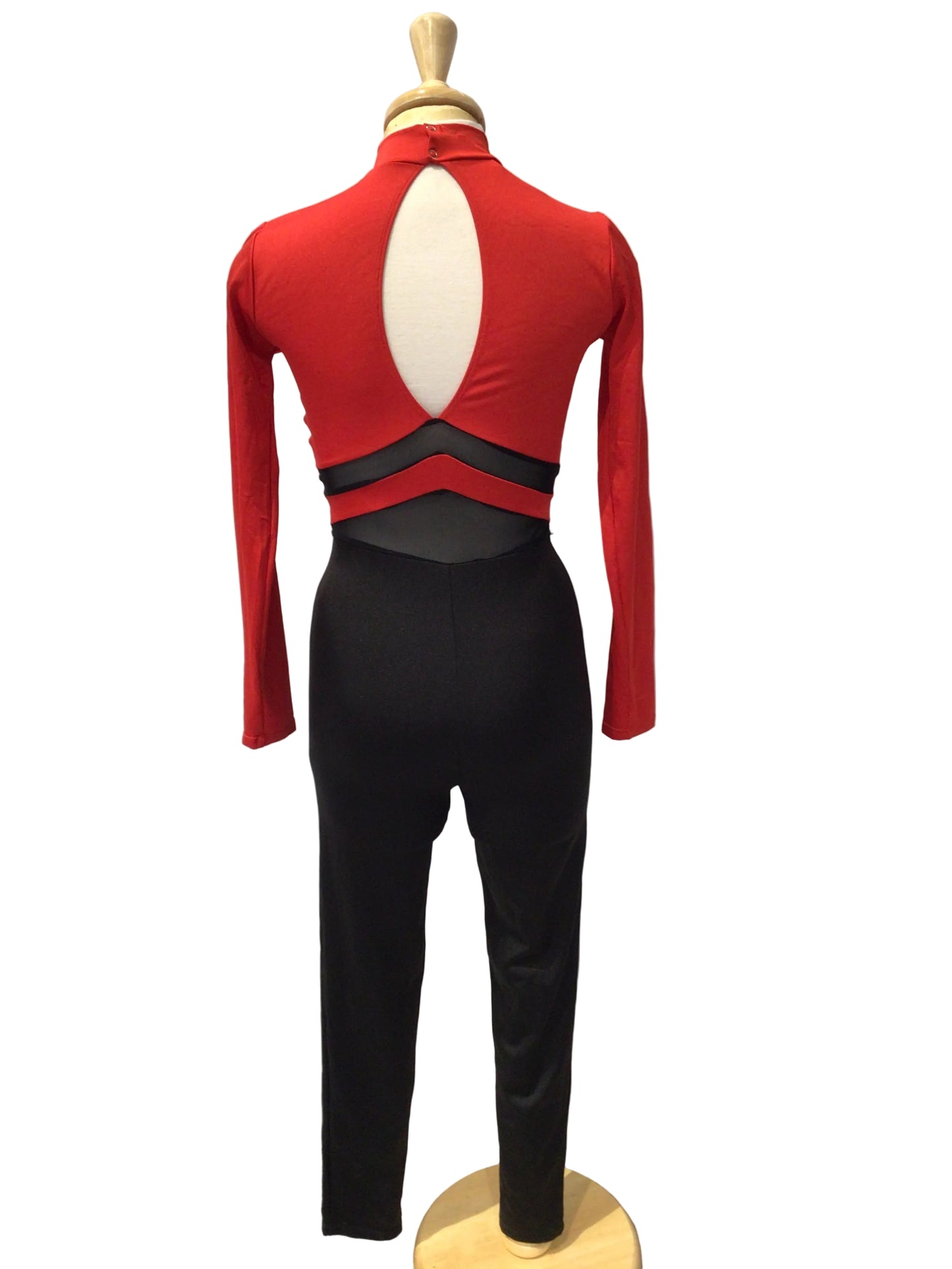 Red and Black Long Sleeve Unitard