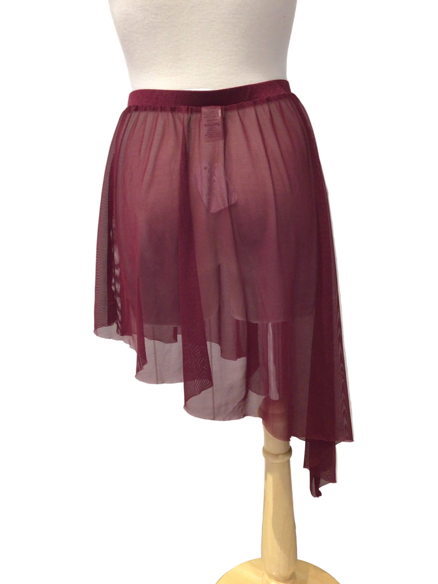 Burgundy Skirt with Uneven Hemline