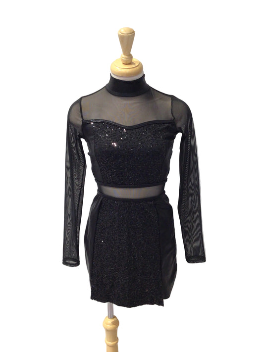 Black Pleather Long Sleeve Jazz