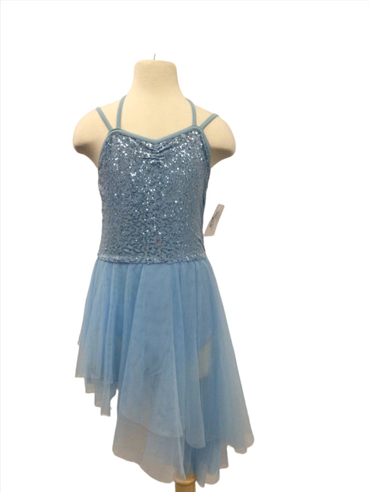 Light Blue Dress with Uneven Hem