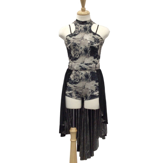 Black and Grey Tie Dye Two Piece Contemporary