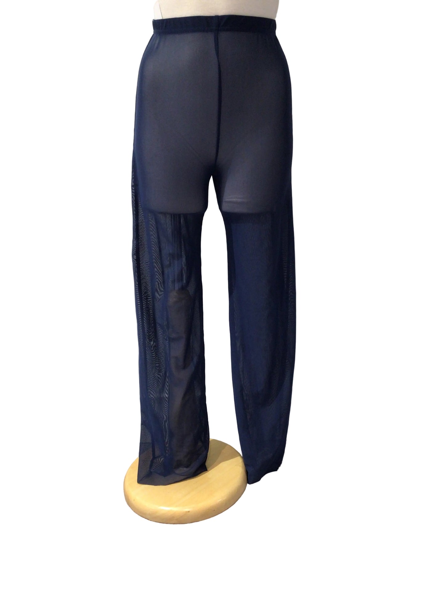 Blue Wide Leg Mesh Pants