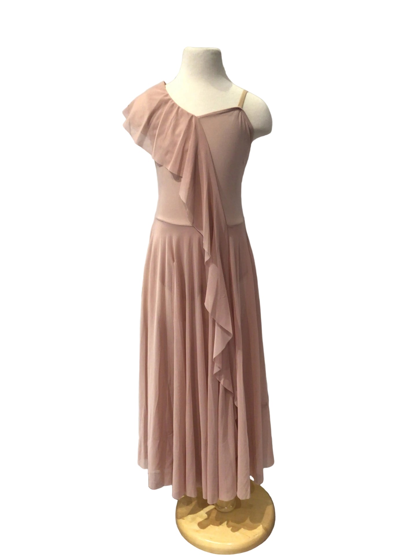 Light Pink One Shoulder Lyrical Dress