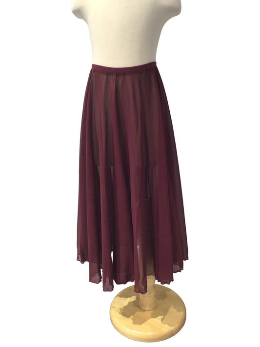 Burgundy Mid Length Skirt