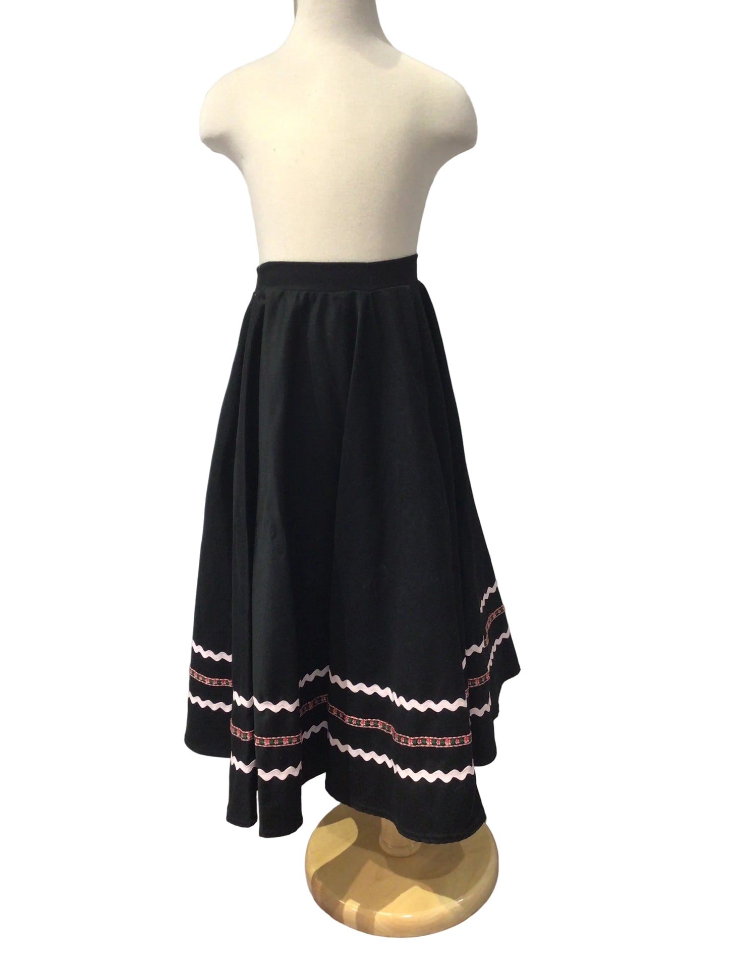 Black Character Skirt with Pink Ribbon