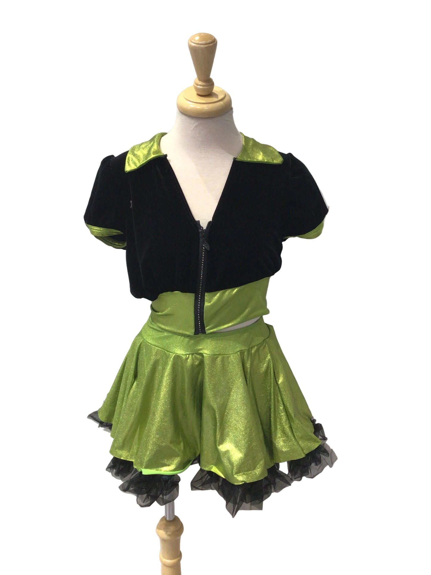 Shiny Green and Black Two Piece Jazz