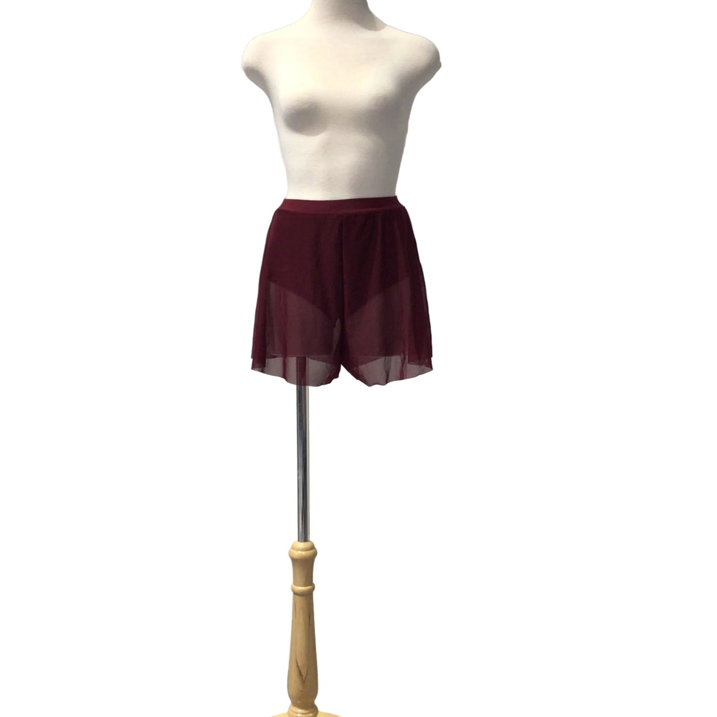 Burgundy Mesh Shorts