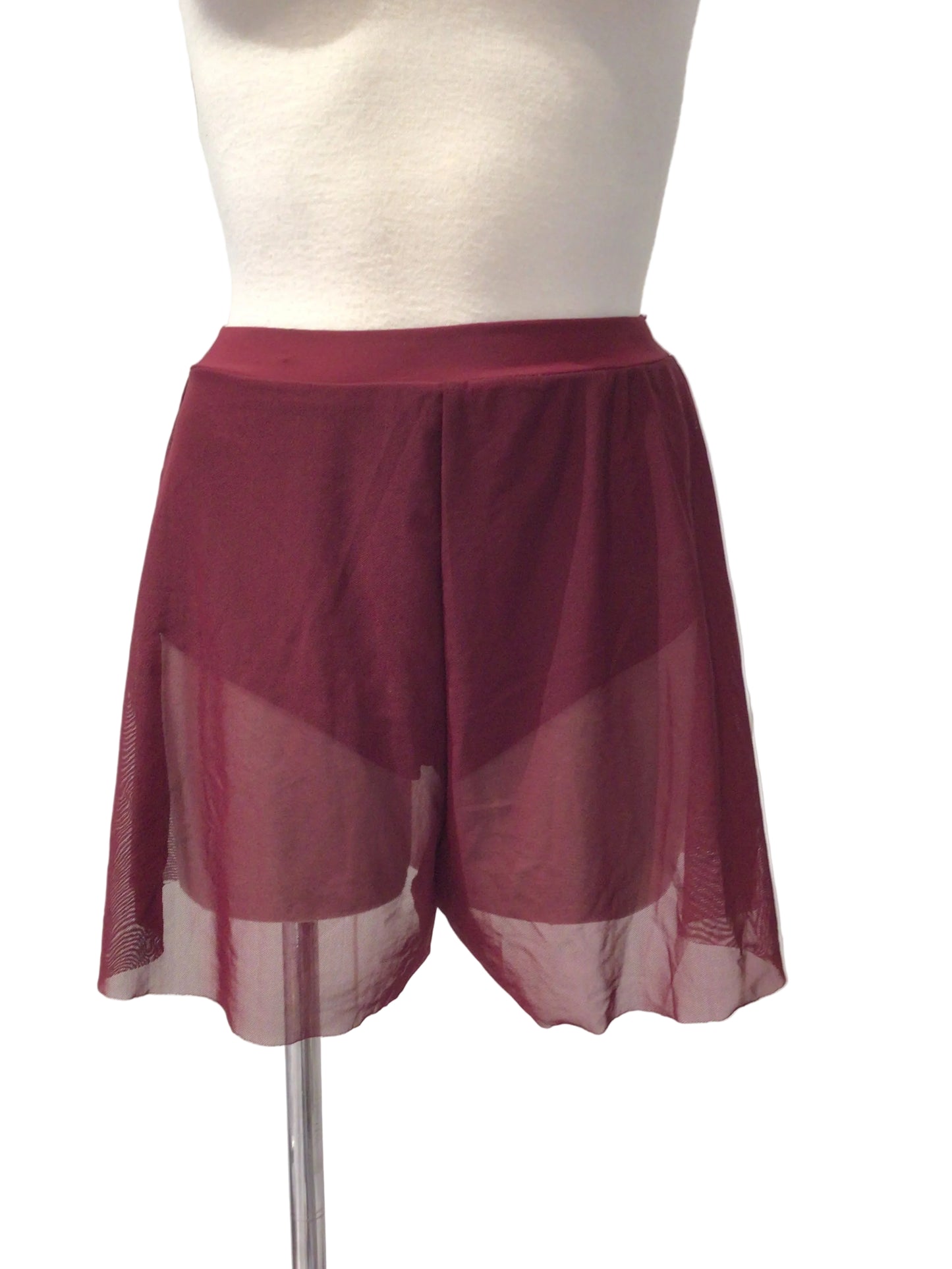 Burgundy Mesh Shorts