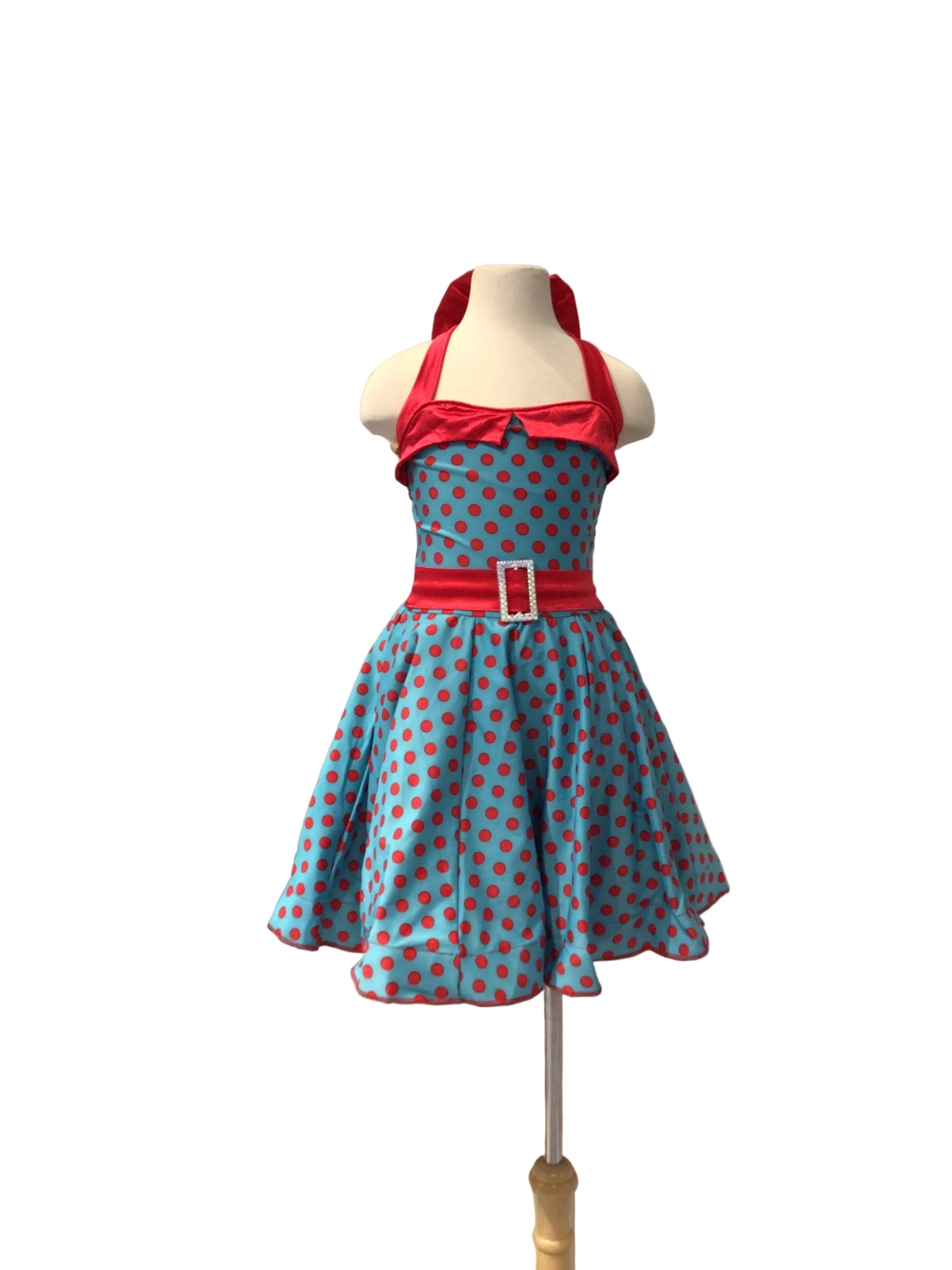 Red and Blue Polka Dot Dress