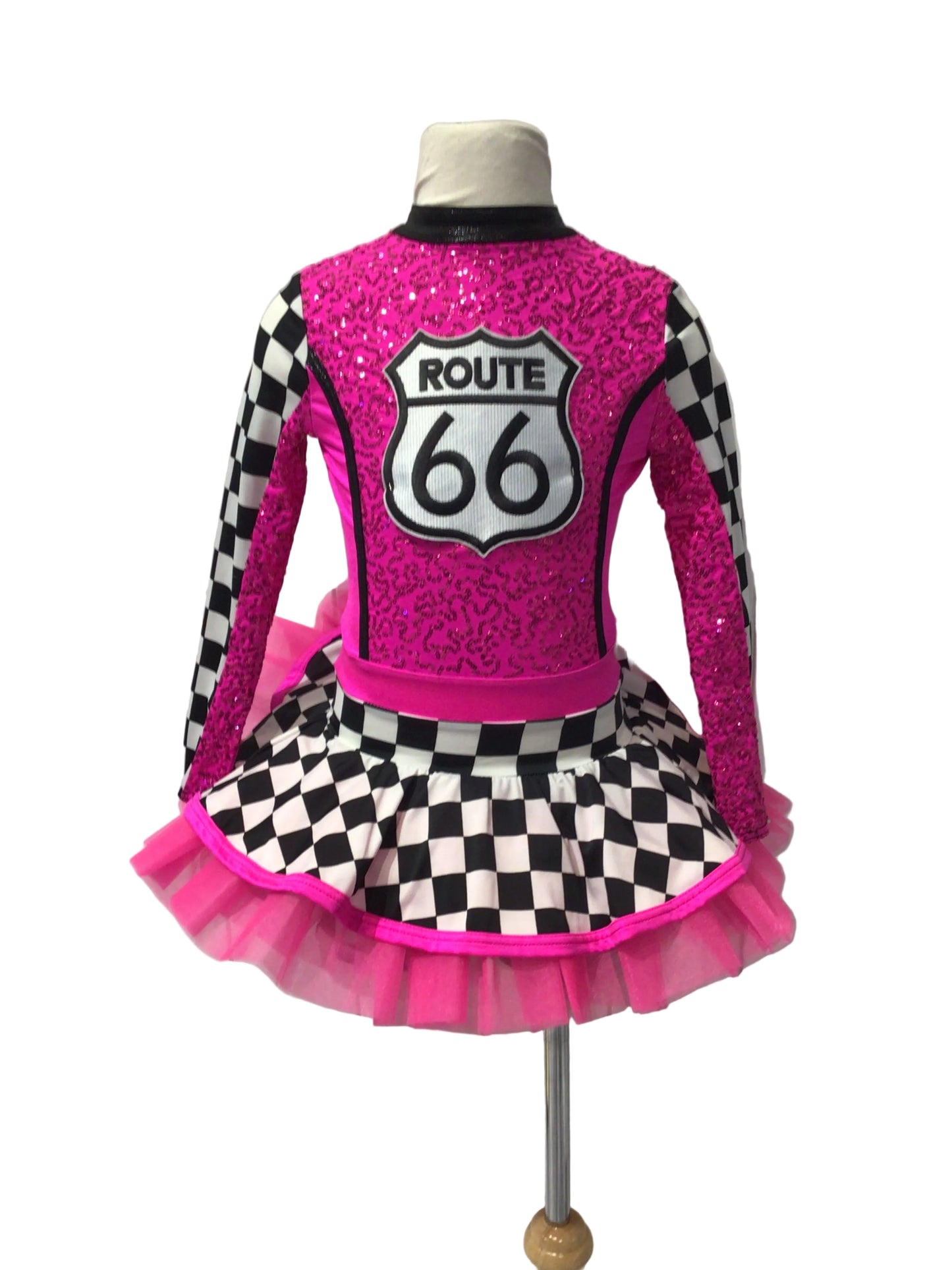Pink and Black Checkered Racer Costume