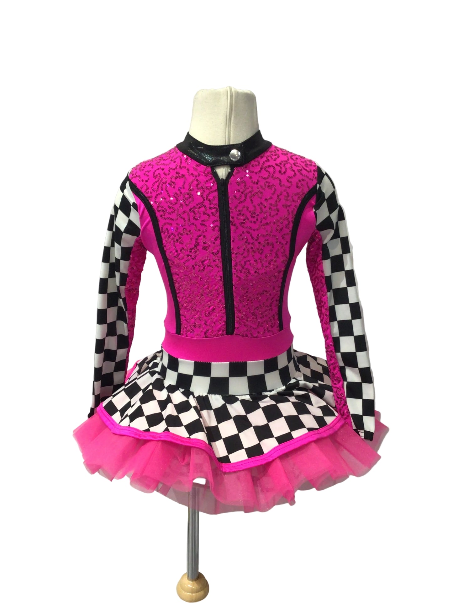 Pink and Black Checkered Racer Costume