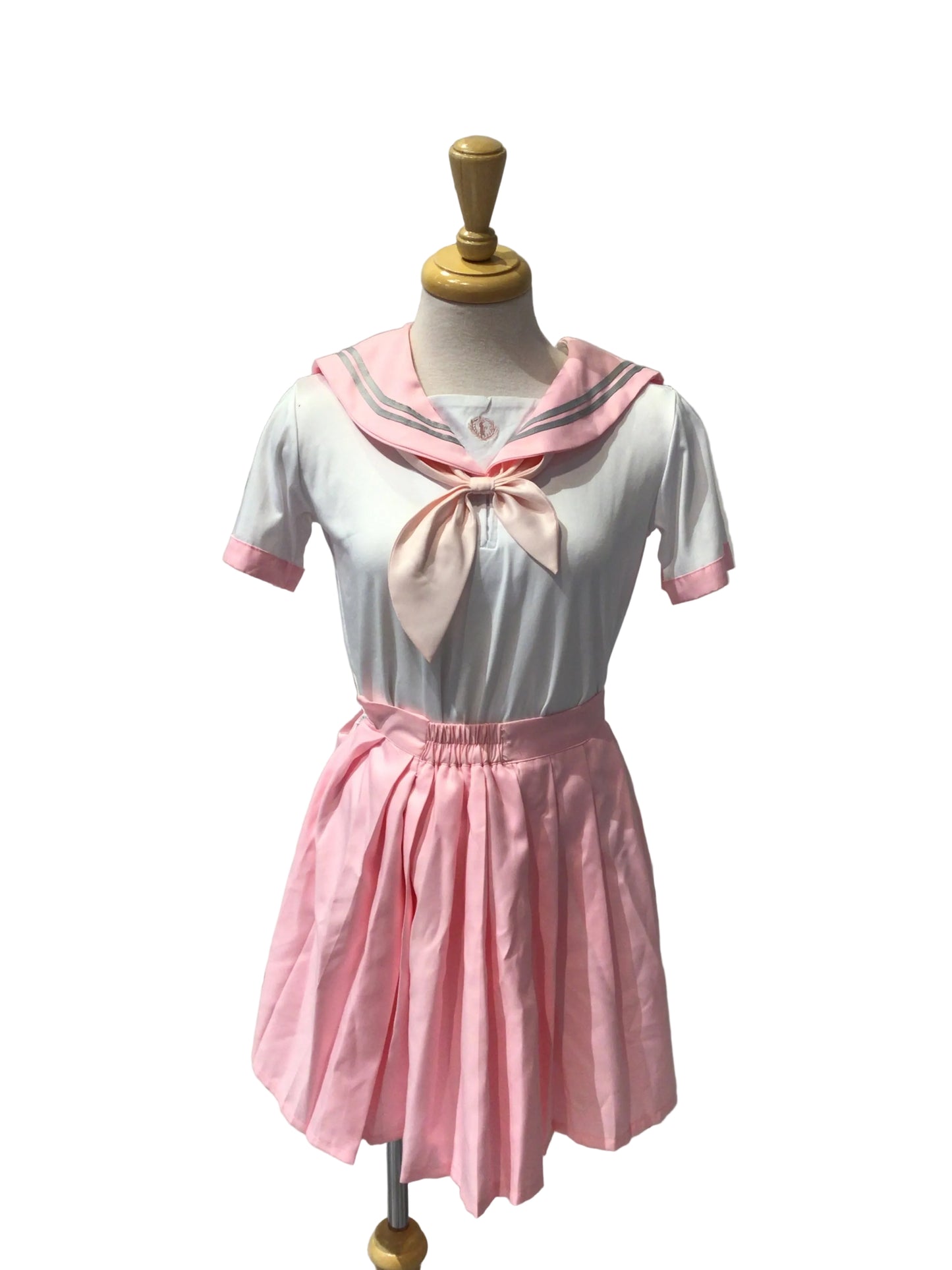 Pink and White Sailor Skirt and Top