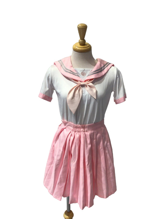 Pink and White Sailor Skirt and Top
