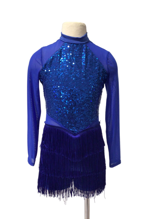 Royal Blue Long Sleeve Fringe Jazz