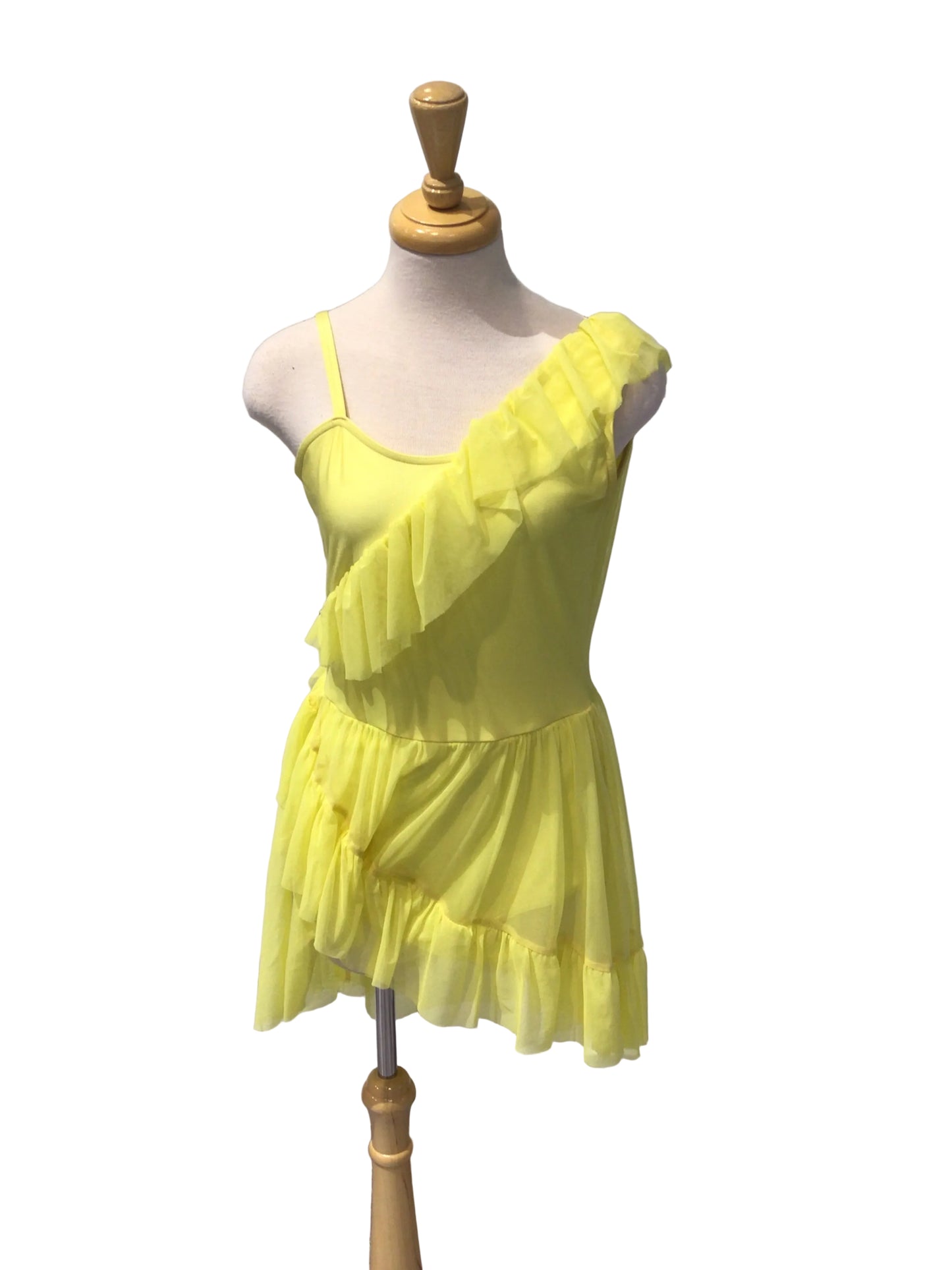 Yellow Off the Shoulder Ruffle Dress