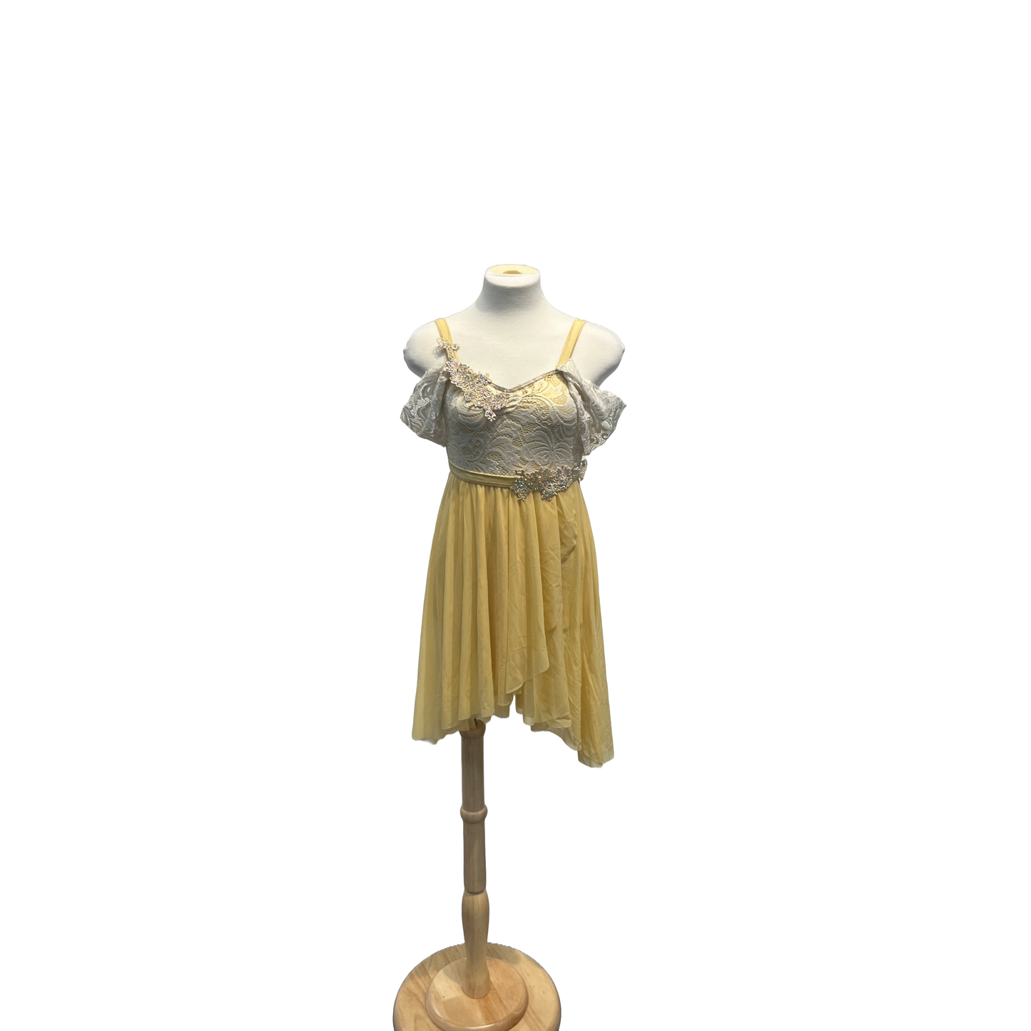 Soft Yellow Ballet Dress with Apilque