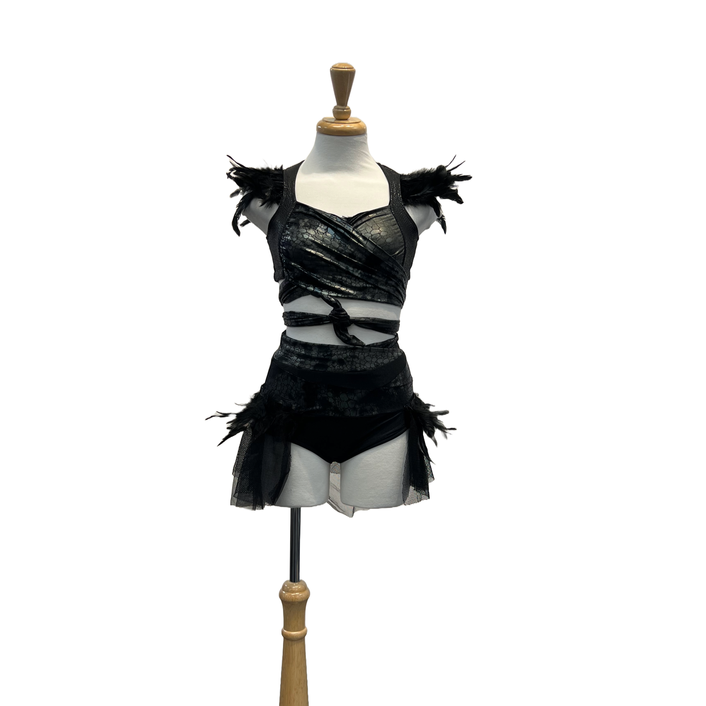 Black Tulle Feather Skirt and Top