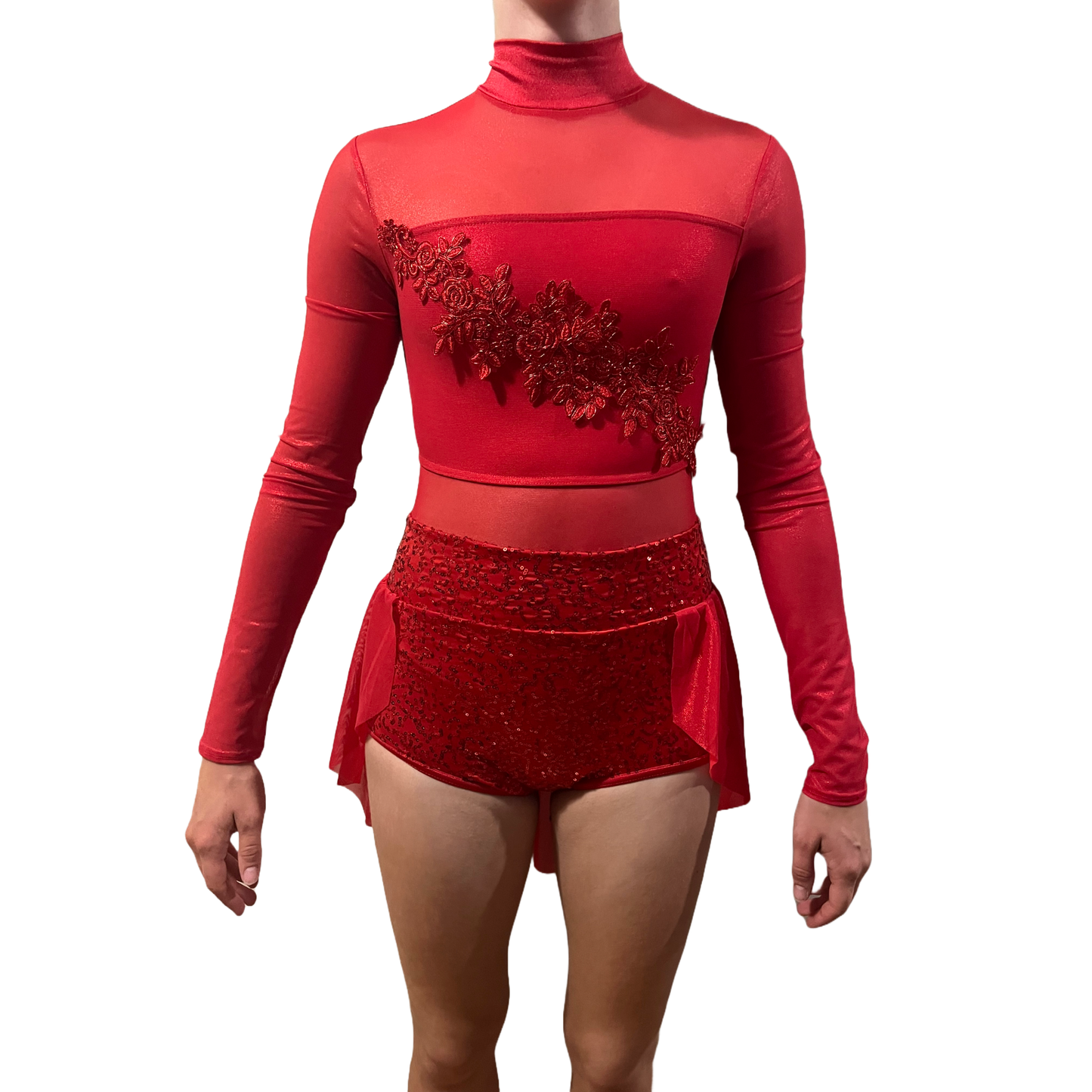 Sequinned Red Body Suite