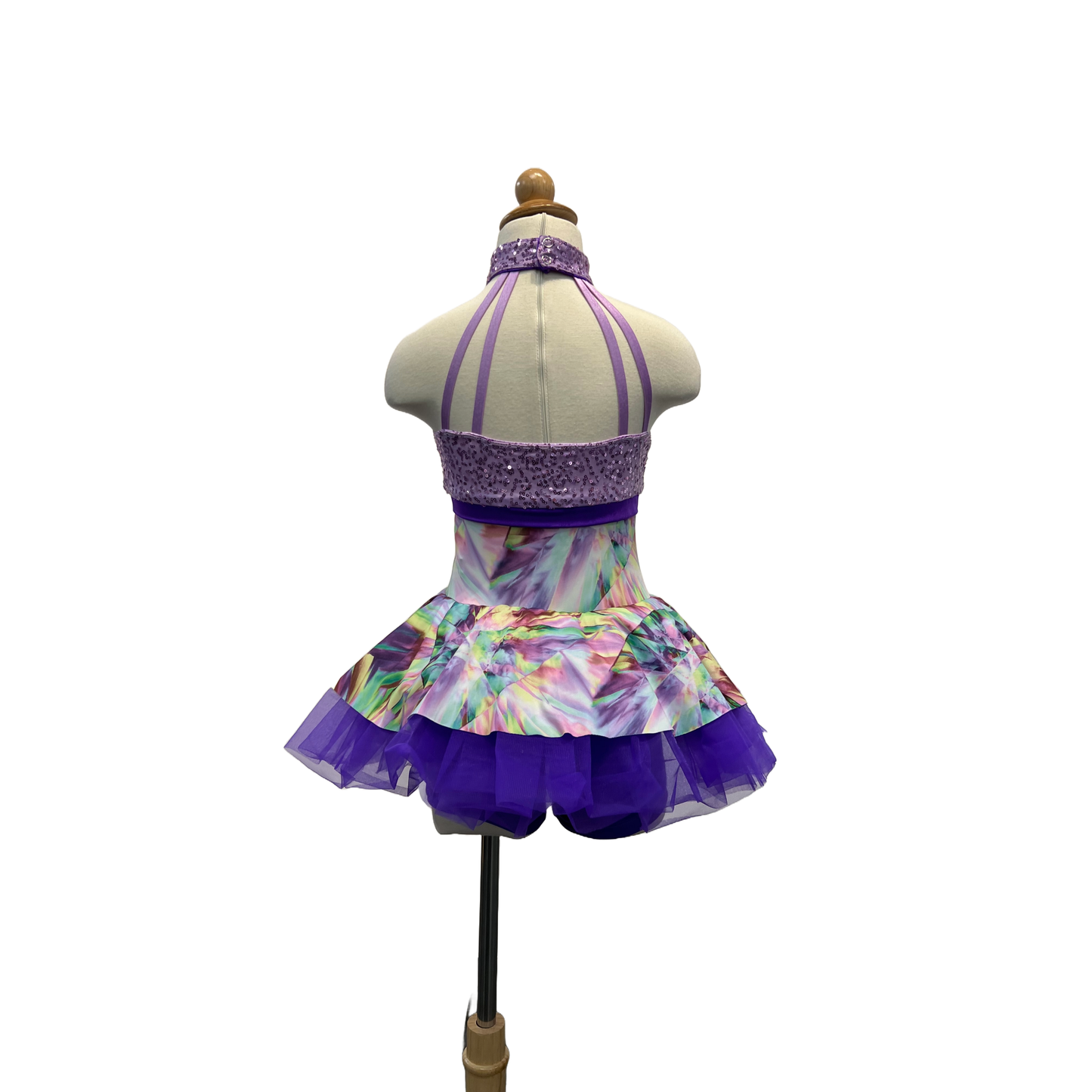 Purple Sequin Buckled Dress