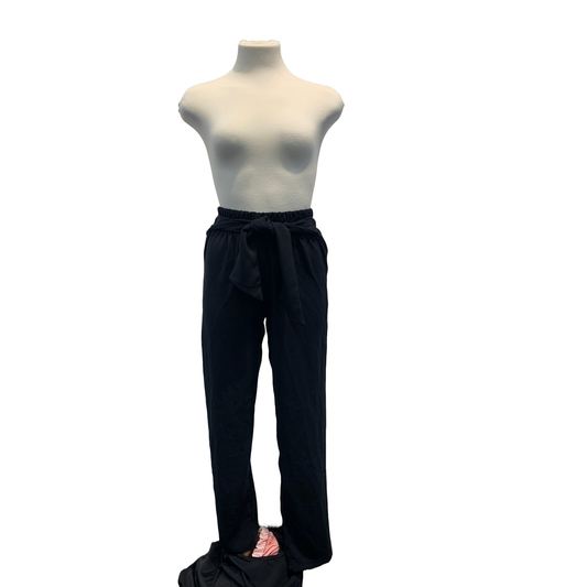 Black Front-tie Pants