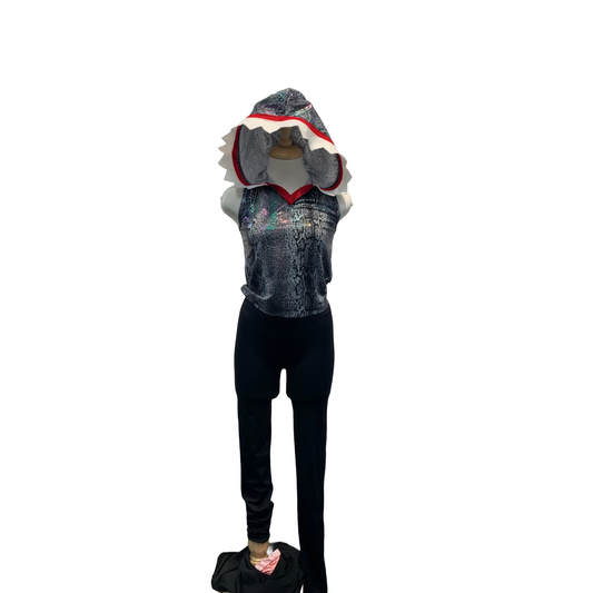 Shark Costume with Black Leggings