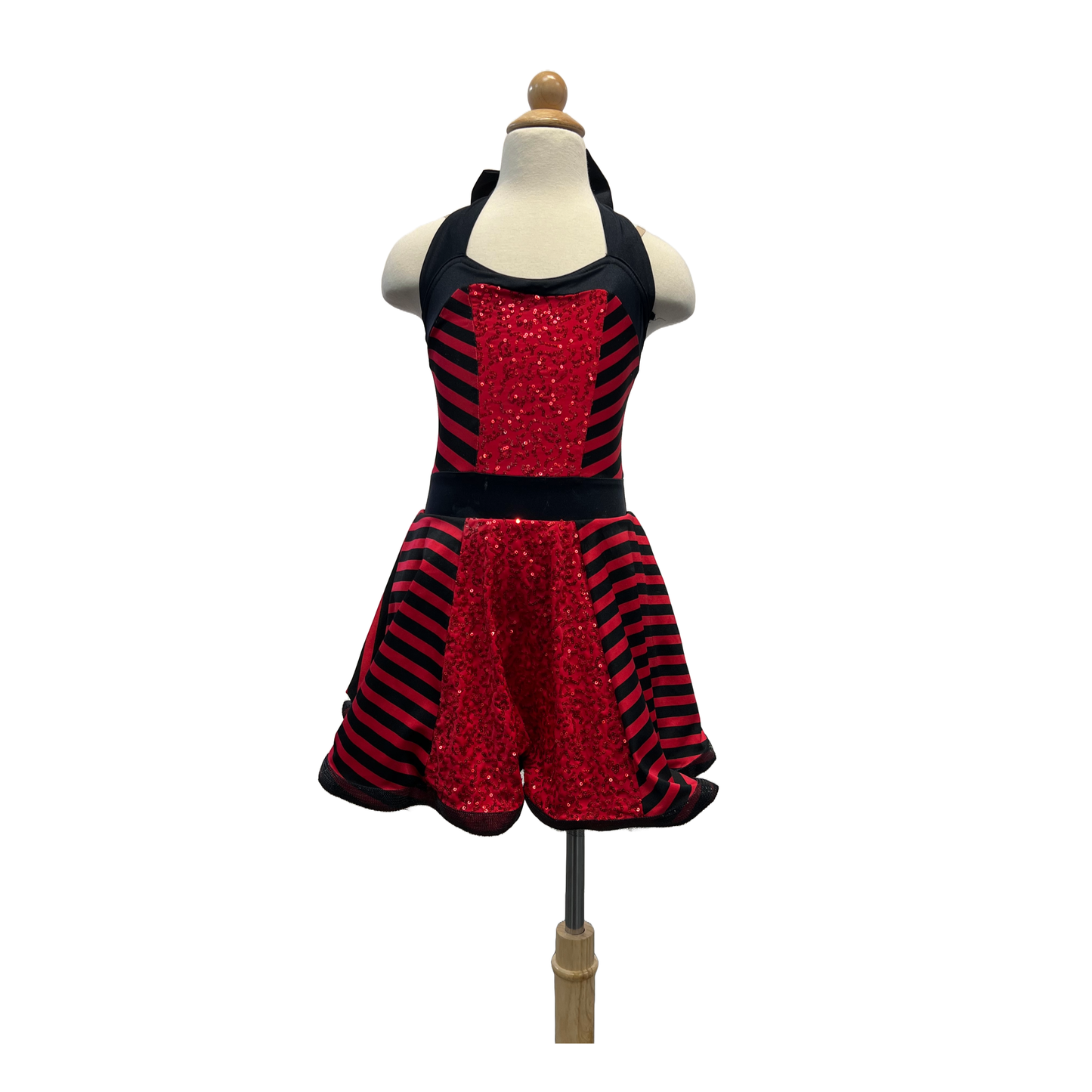 Child Size Red and Black Striped Dress