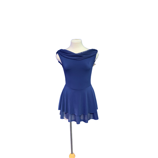 Dark Blue Lyrical Dress With Low Back