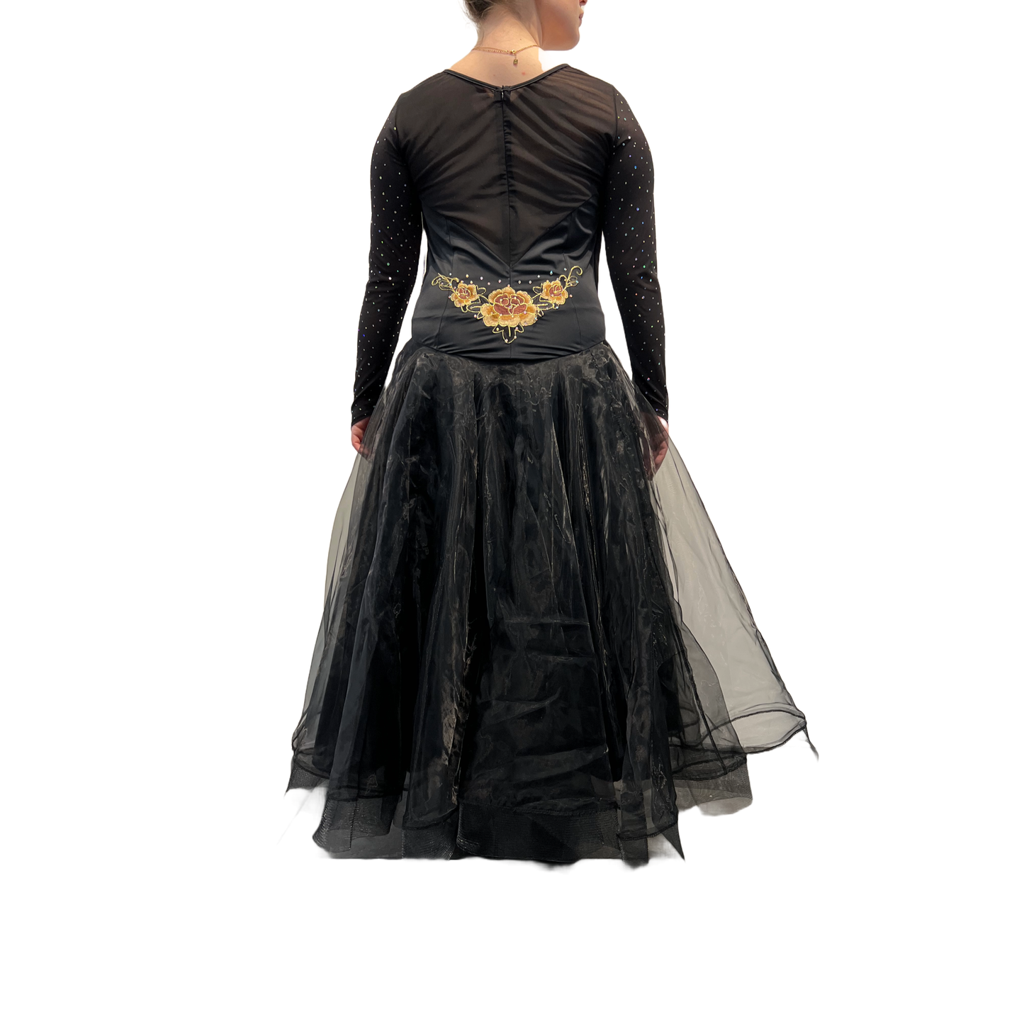 Black Full Length Ballroom Gown