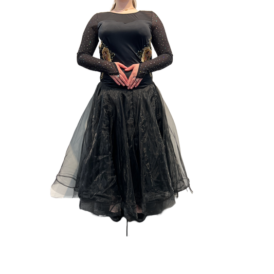 Black Full Length Ballroom Gown