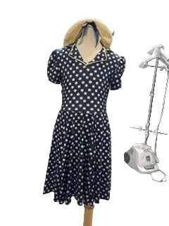 Navy Blue Polka Dot Dress