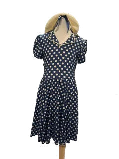 Navy Blue Polka Dot Dress