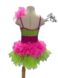 Flourescent Pinka nd Green Half Skirt Jazz