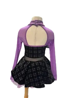 Long Purple Sleeve Black Sparkle Tutu