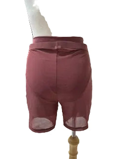 Maroon Mesh One Piece with Mesh Shorts