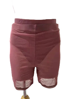 Maroon Mesh One Piece with Mesh Shorts