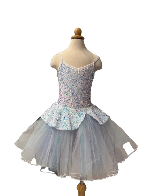 White Sequin Tutu Dress