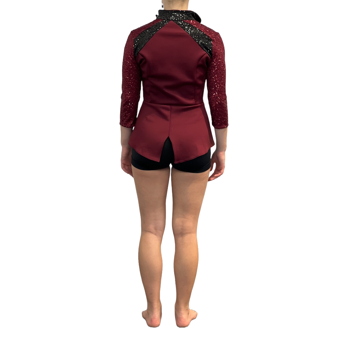 Maroon Peplum Jacket and Biketard