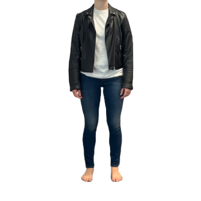 Faux Leather Jacket and Stretch Jeans Costume