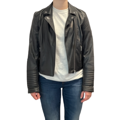 Faux Leather Jacket and Stretch Jeans Costume