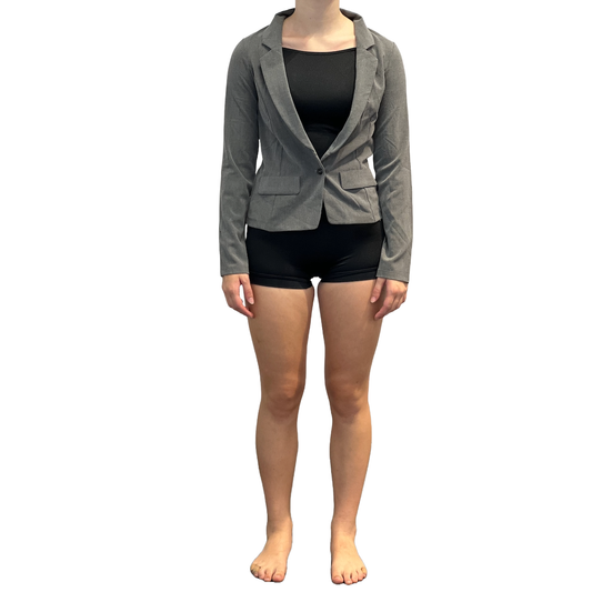 Grey Stretchy Blazer with Biketard