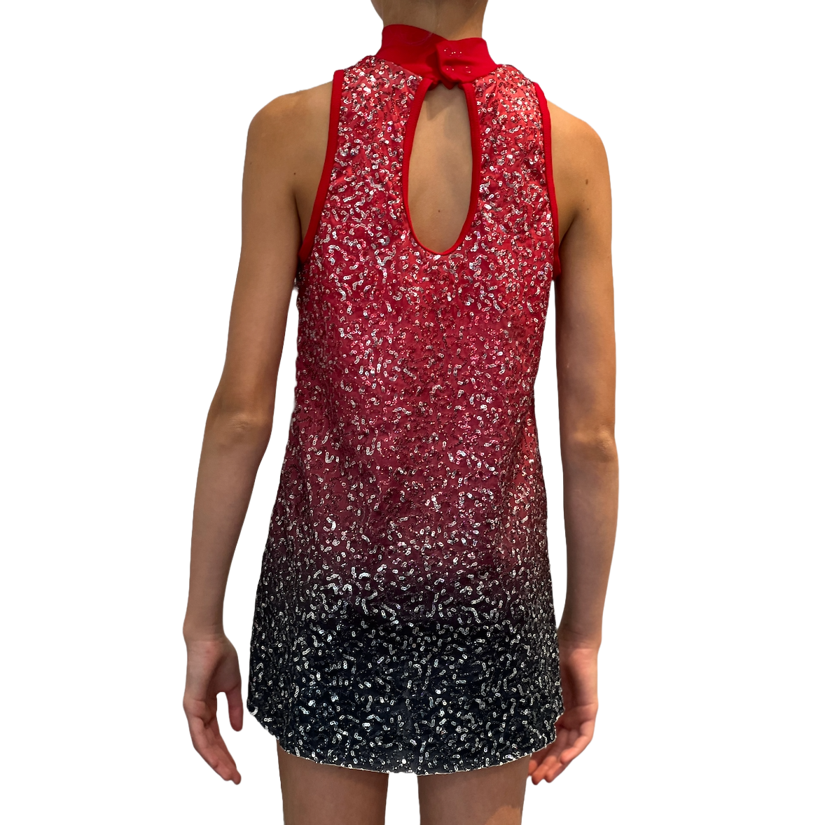 Red and Black Sequin Jazz Dress