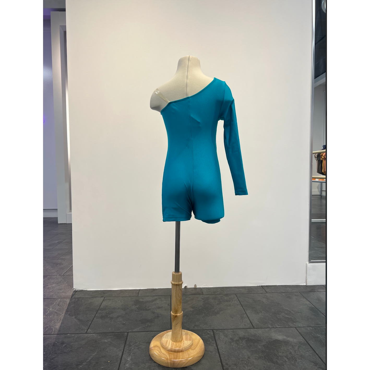 Turquoise one-shoulder bodysuit