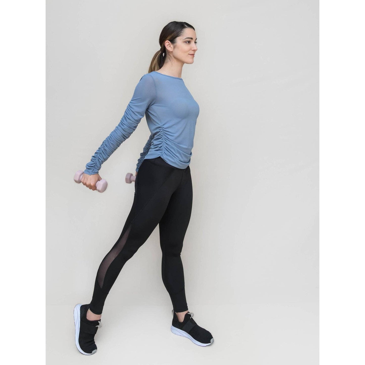 Body Wrappers Long Sleeve Mesh Top