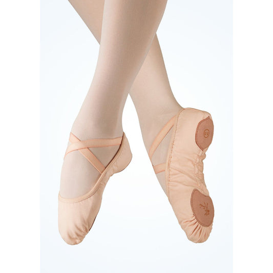 Tendu Split Sole Vegan Stretch Canvas Ballet Shoe (Child)