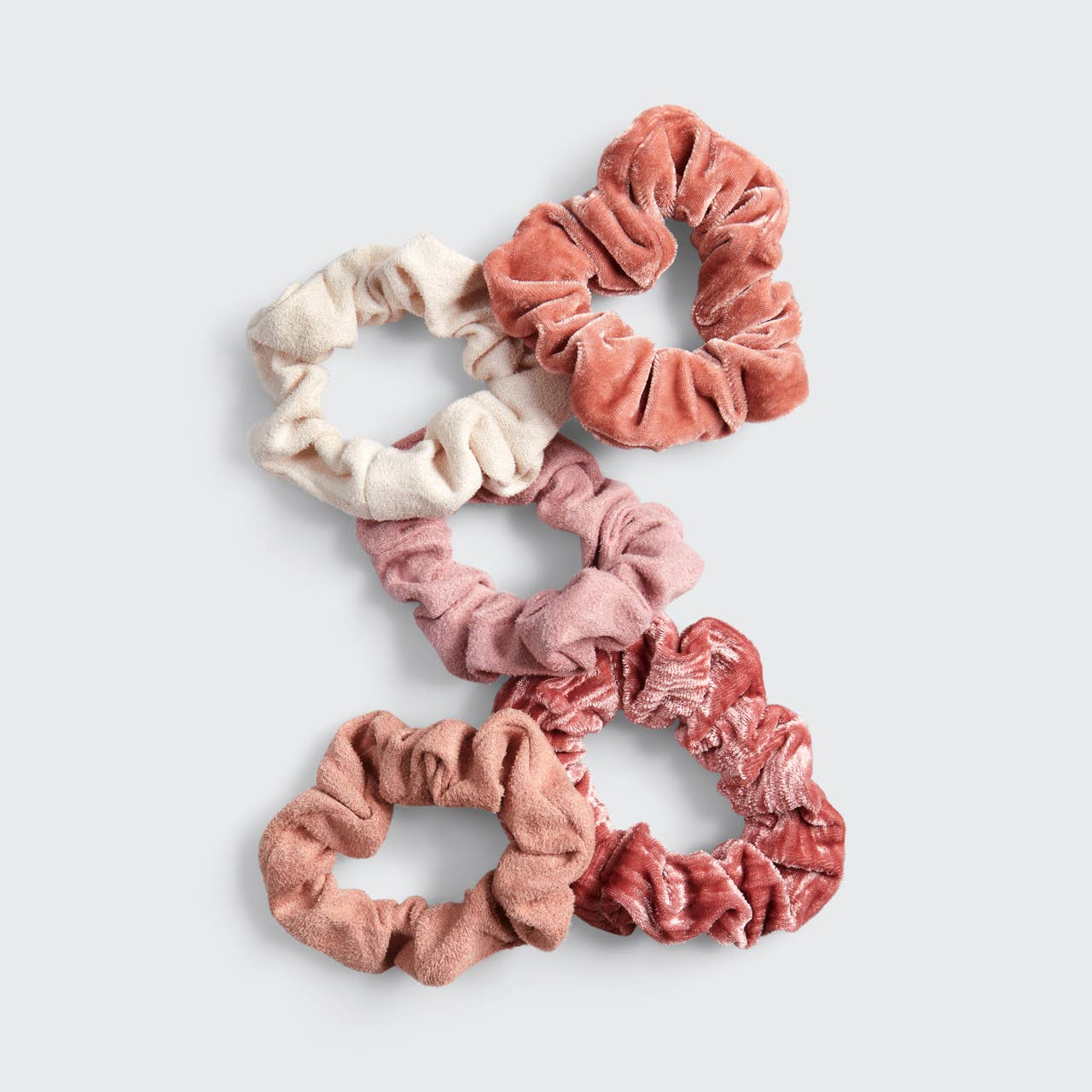 KITSCH - Velvet Scrunchies - Blush and Mauve