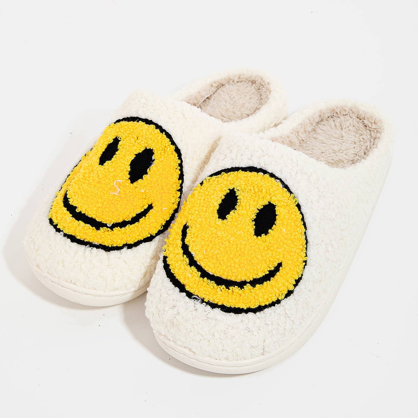 Happy Face Faux Fur Slippers: BLL