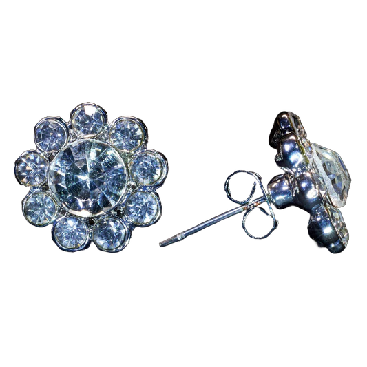 Kissed by Glitter Crystal Flower Earrings (small)